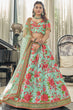 Load image into Gallery viewer, Magnificent Mint Green Floral Printed Art Silk Lehenga Choli With Dupatta ClothsVilla