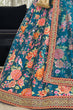 Load image into Gallery viewer, Marvelous Teal Blue Floral Printed Art Silk Lehenga Choli With Dupatta ClothsVilla