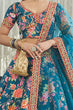Load image into Gallery viewer, Marvelous Teal Blue Floral Printed Art Silk Lehenga Choli With Dupatta ClothsVilla