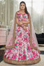 Incredible Light Pink Floral Printed Art Silk Lehenga Choli With Dupatta ClothsVilla