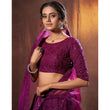 Load image into Gallery viewer, Designer Lehenga Choli in Net Fabrics and Wine Color with Embroidery Work ClothsVilla