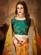 Load image into Gallery viewer, Yellow-Green Floral Digital Printed Organza Bridal Lehenga Choli ClothsVilla