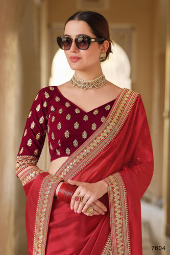 Party Wear Organza Designer Saree Clothsvilla