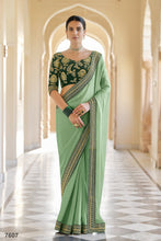 Load image into Gallery viewer, Sangeet Party Wear Organza Designer Saree Clothsvilla