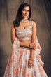 Load image into Gallery viewer, Beautiful White &amp; Orange Zari Embroidery Organza Occasional Wear Lehenga Choli ClothsVilla