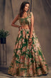 Load image into Gallery viewer, Effecting Green Zari Embroidery Organza Occasional Wear Lehenga Choli ClothsVilla