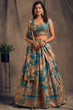 Load image into Gallery viewer, Accomplishing Teal Blue Zari Embroidery Organza Occasional Wear Lehenga Choli ClothsVilla