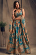 Load image into Gallery viewer, Accomplishing Teal Blue Zari Embroidery Organza Occasional Wear Lehenga Choli ClothsVilla
