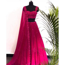 Load image into Gallery viewer, Designer Rani Pink Lehenga Choli with Embroidery Work and Dupatta ClothsVilla