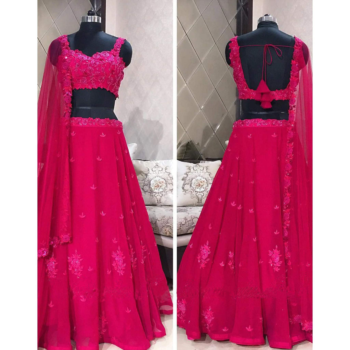 Designer Rani pink Lehenga choli ClothsVilla Main image