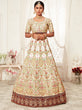 Load image into Gallery viewer, Majesty Off-White Heavily Embroidery Silk Bridal Lehenga Choli With Dupatta ClothsVilla