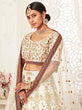 Load image into Gallery viewer, Majesty Off-White Heavily Embroidery Silk Bridal Lehenga Choli With Dupatta ClothsVilla
