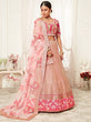 Load image into Gallery viewer, Mesmerizing Pink Embroidery Net Wedding Lehenga Choli With Dupatta ClothsVilla