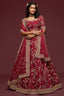 Lovely Maroon Thread Embroidered Silk Wedding Wear Lehenga Choli ClothsVilla