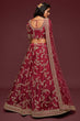 Load image into Gallery viewer, Lovely Maroon Thread Embroidered Silk Wedding Wear Lehenga Choli ClothsVilla