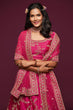 Load image into Gallery viewer, Gorgeous Pink Thread Embroidered Silk Wedding Wear Lehenga Choli ClothsVilla