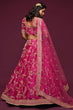 Load image into Gallery viewer, Gorgeous Pink Thread Embroidered Silk Wedding Wear Lehenga Choli ClothsVilla