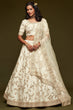 Load image into Gallery viewer, Beautiful White Thread Embroidered Silk Wedding Wear Lehenga Choli ClothsVilla