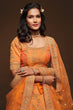Load image into Gallery viewer, Attractive Orange Thread Embroidered Silk Wedding Wear Lehenga Choli ClothsVilla