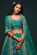 Load image into Gallery viewer, Classic Green Thread Embroidered Silk Wedding Wear Lehenga Choli ClothsVilla