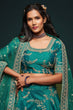 Load image into Gallery viewer, Classic Green Thread Embroidered Silk Wedding Wear Lehenga Choli ClothsVilla
