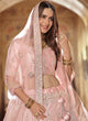 Load image into Gallery viewer, Baby Pink Color Crepe Material Sequins And Dori Work Lehenga Clothsvilla