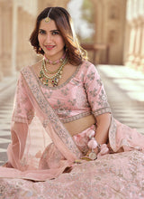 Load image into Gallery viewer, Pink Color Crepe Fabric Stone And Dori Work Lehenga Clothsvilla