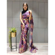 Load image into Gallery viewer, Flower Printed Ready to wear Chiffon Saree with Metal Belt ClothsVilla