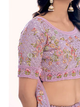 Load image into Gallery viewer, Lilac Soft Net Embroidered Designer Lehenga Choli Clothsvilla