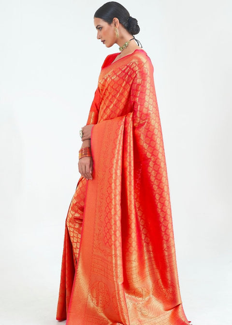 Ferrari Red Woven Kanjivaram Silk Saree : Limited Edition Clothsvilla Main image