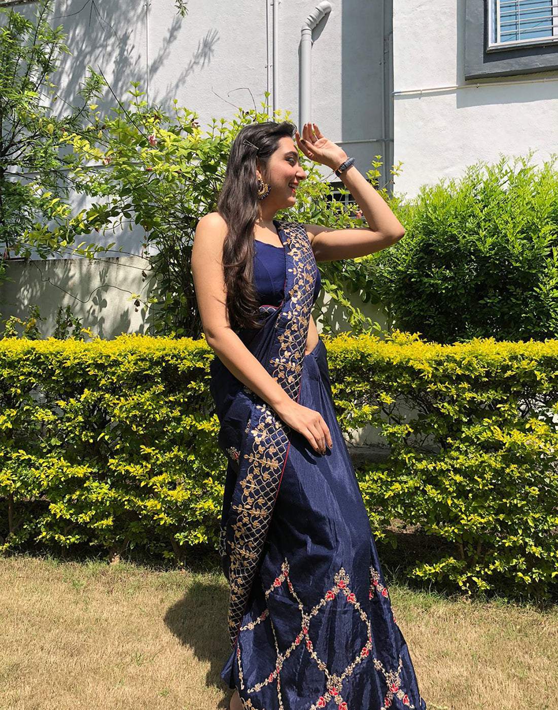 Kasab Silk Saree with Beautiful Embroidery Jaipuri with Ceramic Pearl and Silk Blouse for Wedding ClothsVilla
