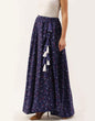 Load image into Gallery viewer, Heavy Cotton Blue Skirt with Digital Print ClothsVilla