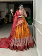 Load image into Gallery viewer, Orange Color Bandhani And Ajrakh Print With Foil Work  Dola Silk Chaniya Choli Clothsvilla
