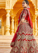 Load image into Gallery viewer, Crimson Red Velvet  Bridal Lehenga Choli with Embroidery &amp; Hand work Clothsvilla