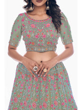 Load image into Gallery viewer, Green Gota Silk Embroidered Designer Lehenga Choli Clothsvilla