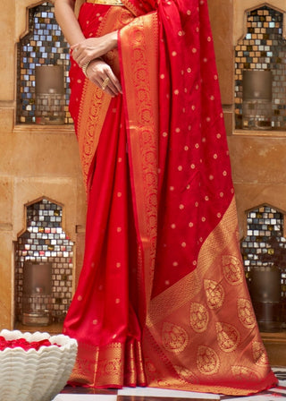 Crimson Red Woven Kanjivaram Silk Saree : Top Pick Clothsvilla