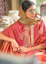 Load image into Gallery viewer, French Rose Pink Zari Butta Banarasi-Chanderi Fusion Silk Saree Clothsvilla