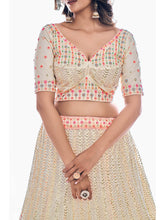 Load image into Gallery viewer, White Soft Net Embroidered Designer Lehenga Choli Clothsvilla