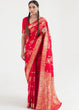 Load image into Gallery viewer, Imperial Red Zari Woven Banarasi Silk Saree Clothsvilla