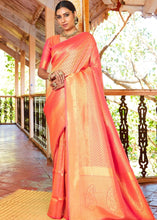 Load image into Gallery viewer, Coral Orange Woven Kanjivaram Saree:Limited Edition Clothsvilla