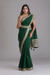 Load image into Gallery viewer, Green Indian Georgette Saree For Indian Festivals &amp; Weddings - Sequence Embroidery Work, Dori Work Clothsvilla