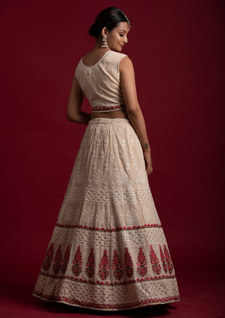 Off White  Georgette Designer Lehenga Choli Clothsvilla