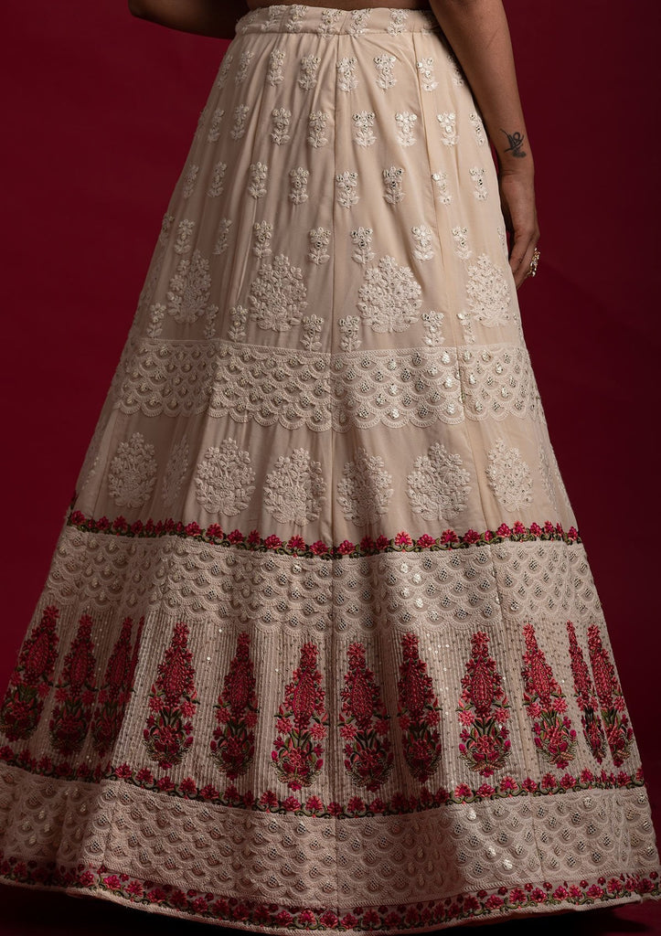 Off White  Georgette Designer Lehenga Choli Clothsvilla