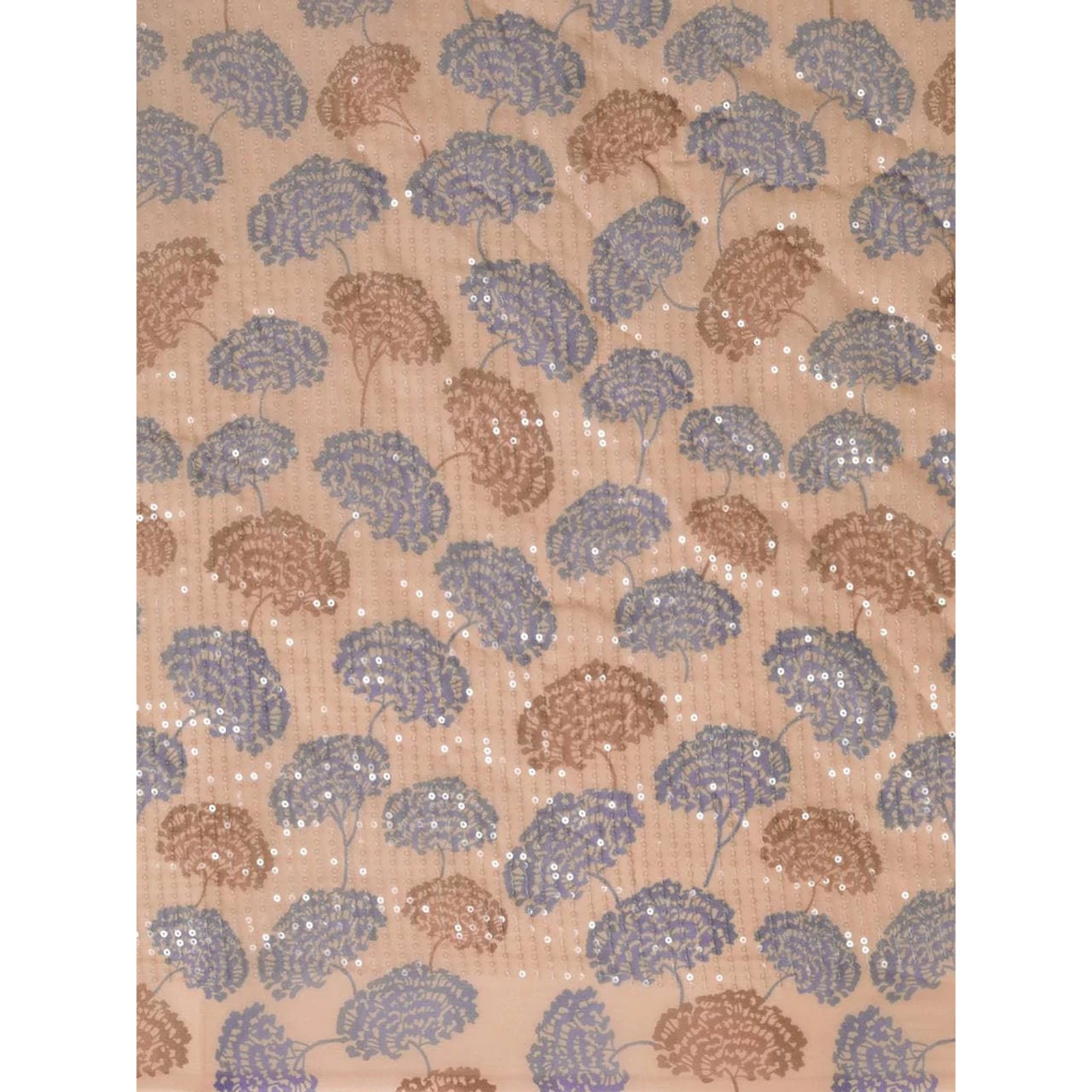 Full sequence Beige Saree with Coffee Blouse ClothsVilla