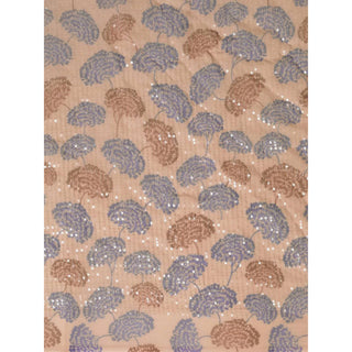 Full sequence Beige Saree with Coffee Blouse ClothsVilla