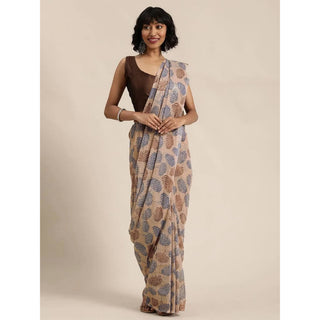 Full sequence Beige Saree with Coffee Blouse ClothsVilla