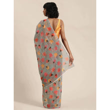 Load image into Gallery viewer, Full sequence Grey Saree with Orange Blouse ClothsVilla