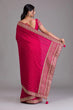 Load image into Gallery viewer, Pink Indian Georgette Saree For Indian Festivals &amp; Weddings - Sequence Embroidery Work, Dori Work Clothsvilla