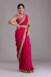 Load image into Gallery viewer, Pink Indian Georgette Saree For Indian Festivals &amp; Weddings - Sequence Embroidery Work, Dori Work Clothsvilla