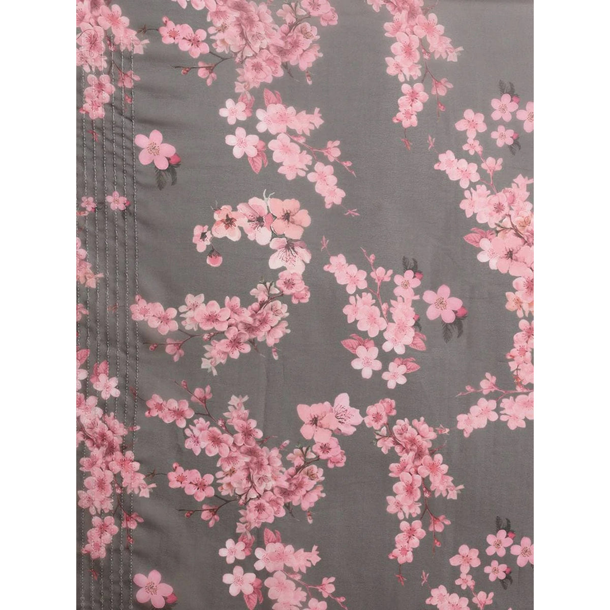 Full sequence Light Grey Designer Saree with Pink Blouse ClothsVilla